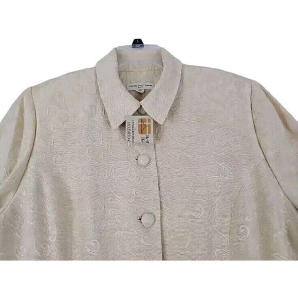 AMANDA SMITH Suit ~Woman Plus Size 16W~ Beige Texture Fabric Jacket Blazer NWOT. - Picture 9 of 9